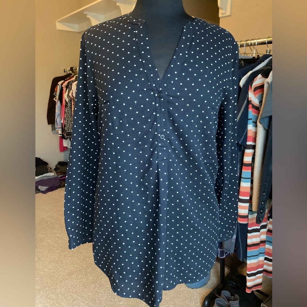 Old Navy cotton polka dot tunic, size small